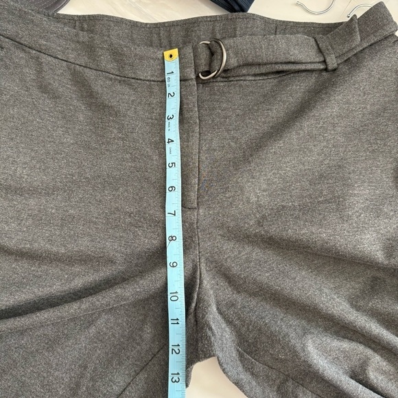 J Jill Ponte Knit Full Leg Dark Grey Wide Straight Buckled Career Crop Pants LG - Picture 8 of 9